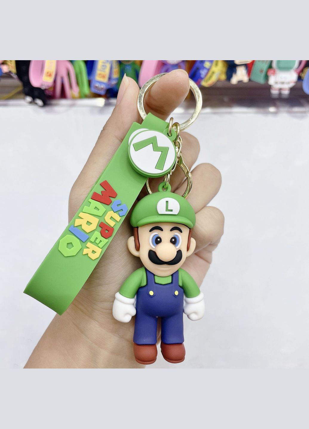 Супер Маріо Луїджі Super Mario Luigi дитячий брелок на рюкзак, ключі зелений капелюх Shantou (280257940)