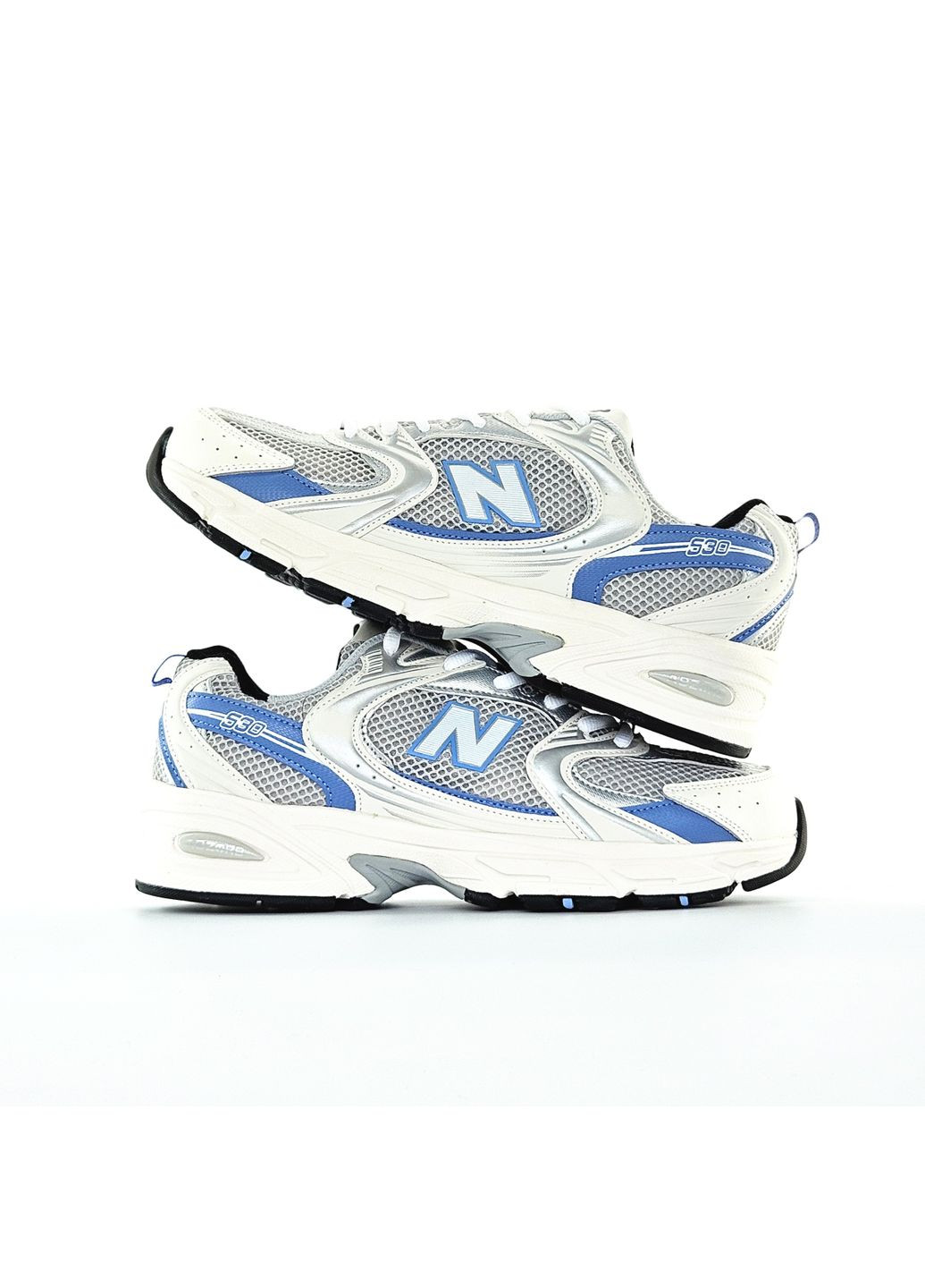 Білі Осінні кросівки чоловічі і жіночі new balance 530 white blue | нью беланс 530 білі No Brand
