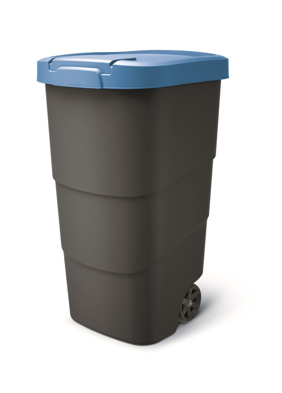 Бак для мусора Wheeler 110 л, антрацит, синяя крышка Prosperplast (329826932)