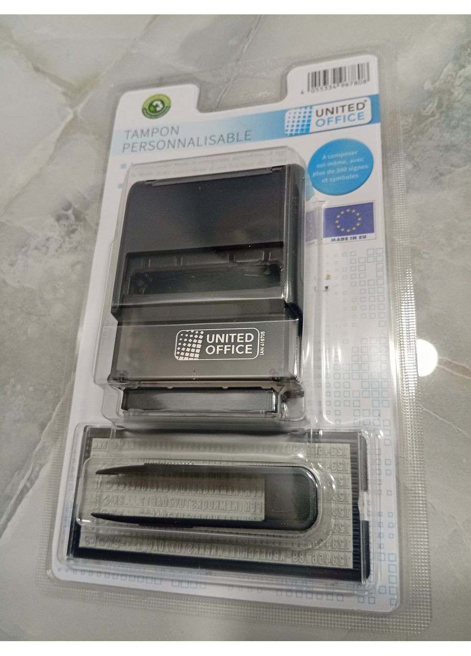 Штамп самонабірний на чотири рядки Англійською, Французькою та Іспанською мовою,виробник Trodat (365593477)