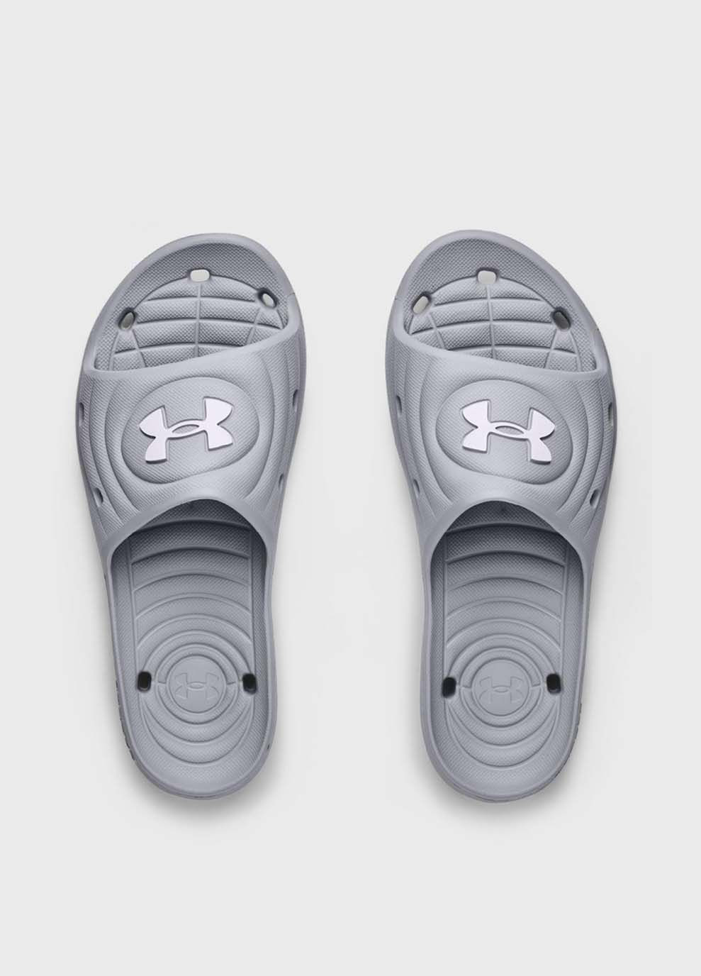 Серые повседневные шлепанцы ua locker iv sl серый Under Armour