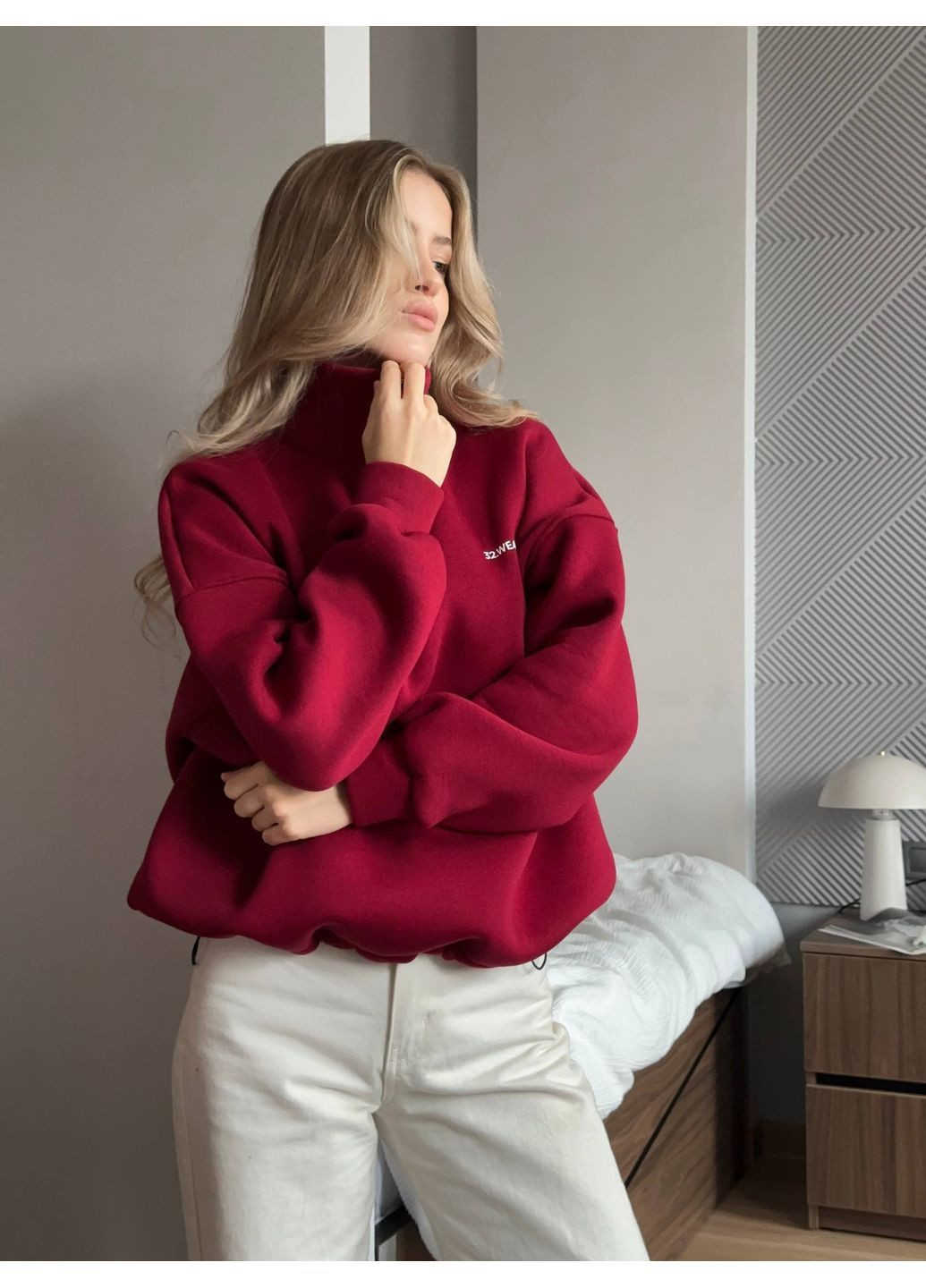 Худі оверсайз напівблискавка на флісі No Brand Р4942-348/2 (365815399)