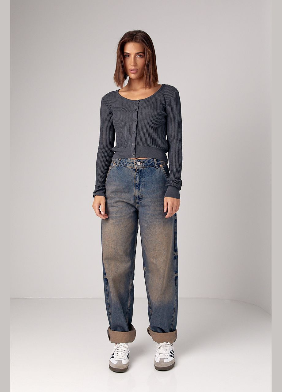 Темно-серый демисезонный кардиган Lurex