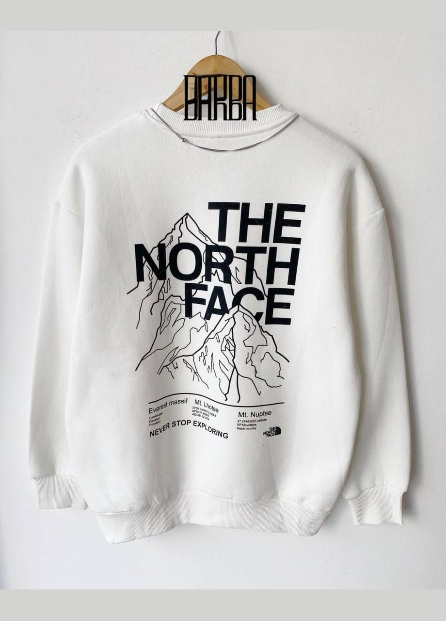Белый стильный мужской свитшот на флисе the north face оверсайз белый (315718015)