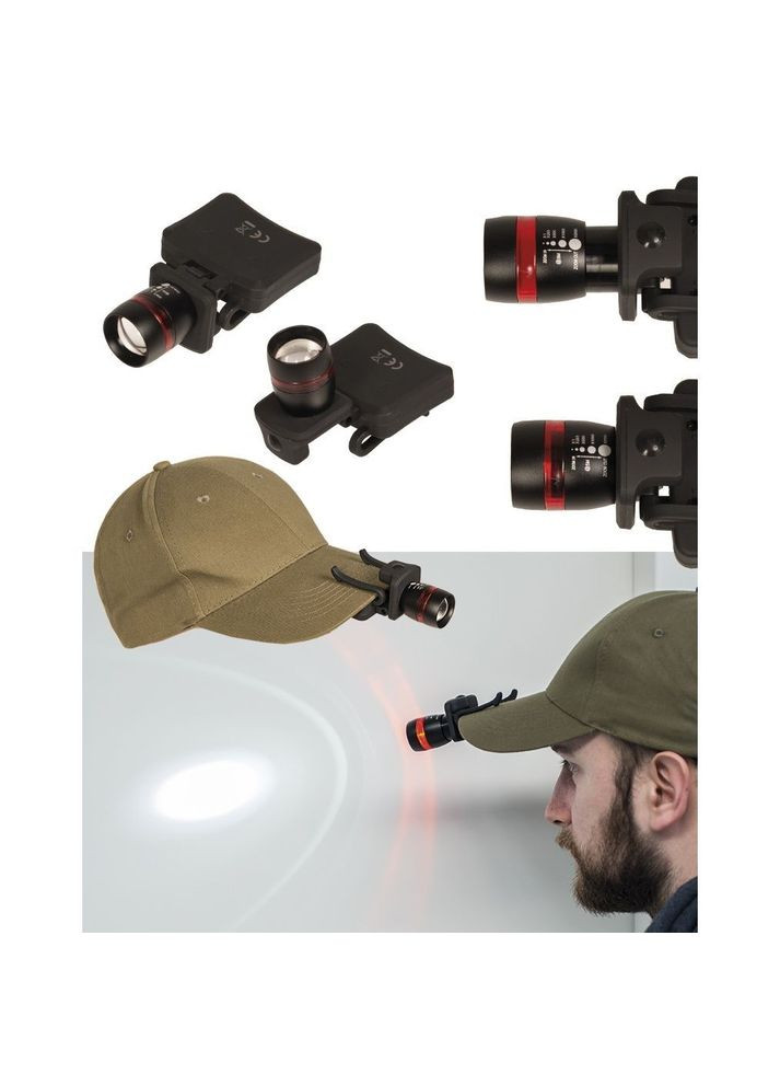 Фонарик на козырек кепки LIGHT LED CREE M.ZOOM, Black Mil-Tec (315881242)