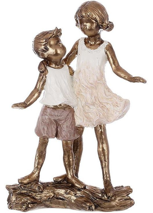 Статуетка декоративна Щасливі Діти полістоун біла для інтер'єру та подарунка фігурка для дому BonaDi (368987943)