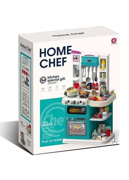 Велика дитяча ігрова інтерактивна кухня, висота 79 см, звуки, пара,подача води, 92 аксесуари TK Group (333340798)