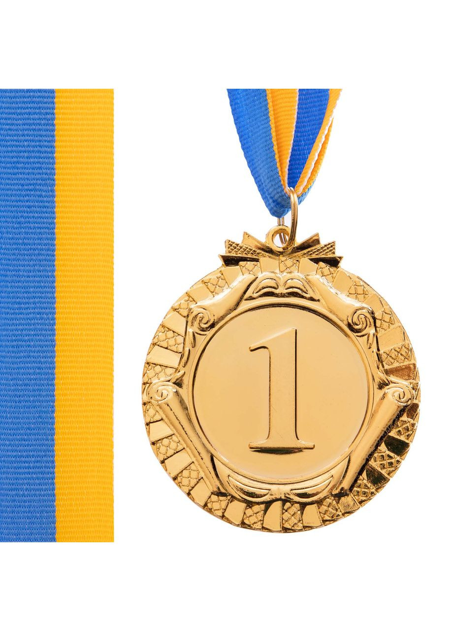 Медаль спортивна зі стрічкою FORCE d-6,5см C-6863 (метал, d-6,5см, 38g, 1-золото) SP-Sport (361434498)