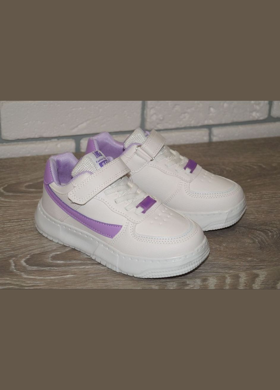 Белые демисезонные кроссовки демисезонные белые с фиолетовым YTOP LQ302-1-41