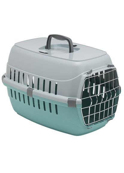 Переноска для собак і котів Road Runner 1 металеві двері 49х32х30 см Сірий з м'ятним Moderna (332880587)