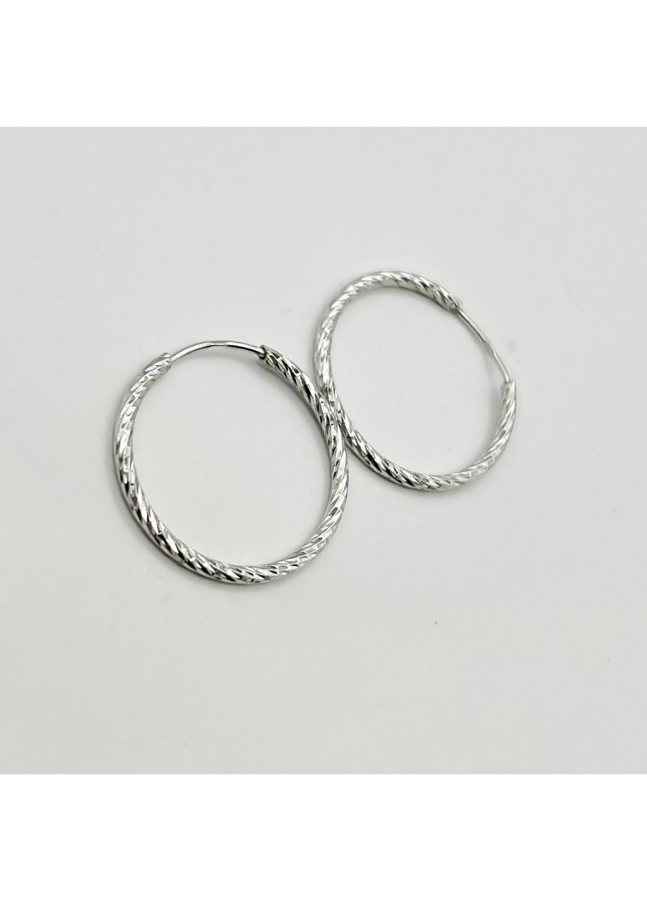 Сережки-кільця срібні d=23 mm 1,5 г No Brand (369737321)