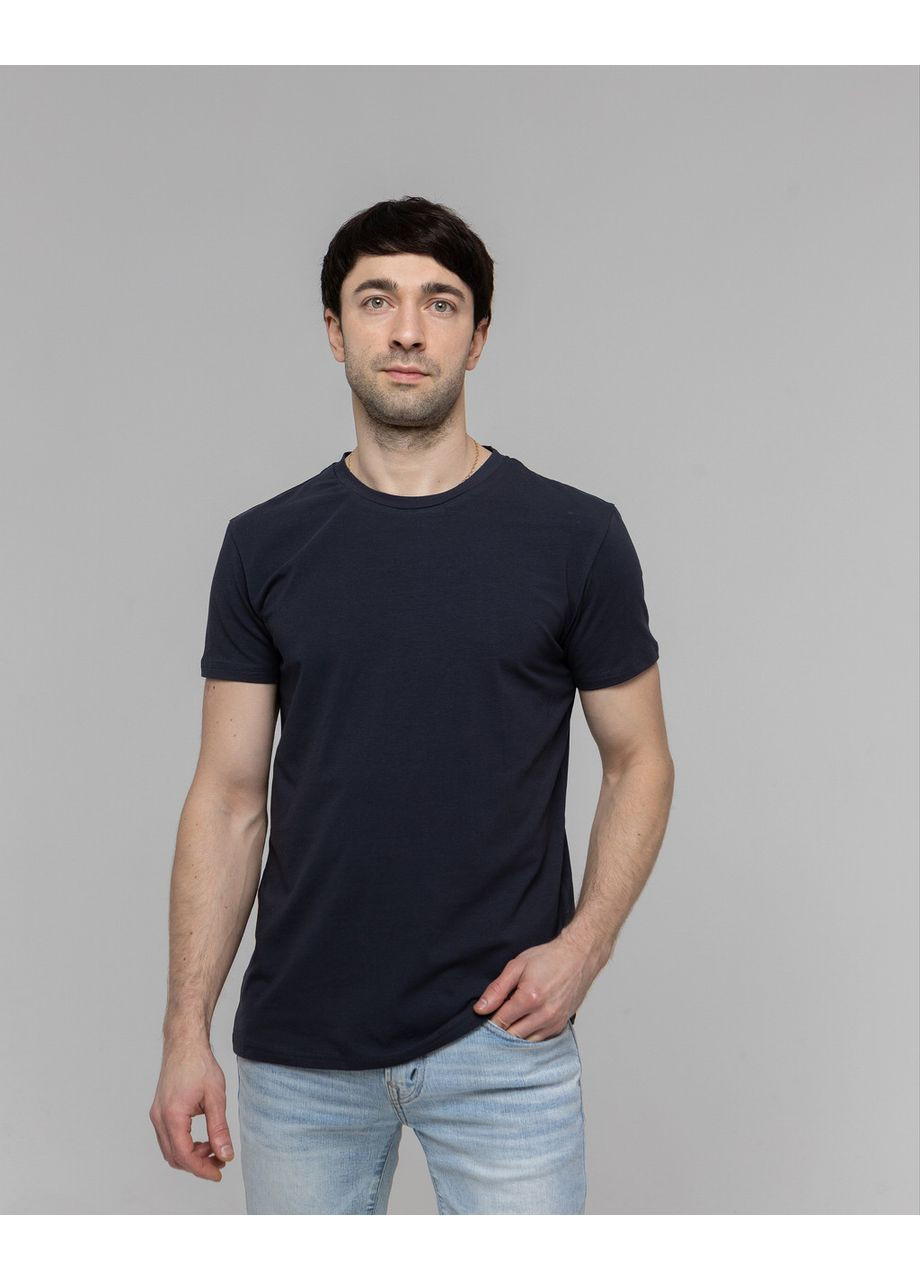 Темно-серая футболки мужские из стрейч-коттона, футболка мужская стрейч-коттон, мужская футболка темно-синяя, s No Brand Футболка