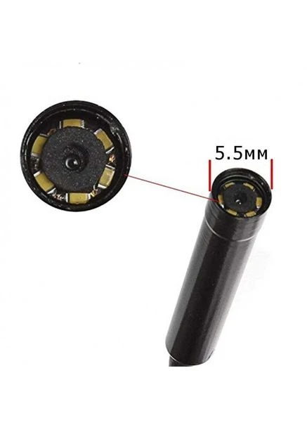 Цифровой эндоскоп 2 in 1 MicroUSB/USB HD, жесткий провод, 1м Voltronic (382950939)