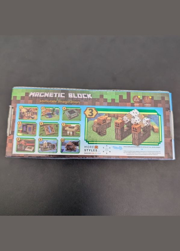Детский магнитный конструктор Magnetic Block Майнкрафт 35 деталей Разноцветный (2104618515) No Brand (330243115)