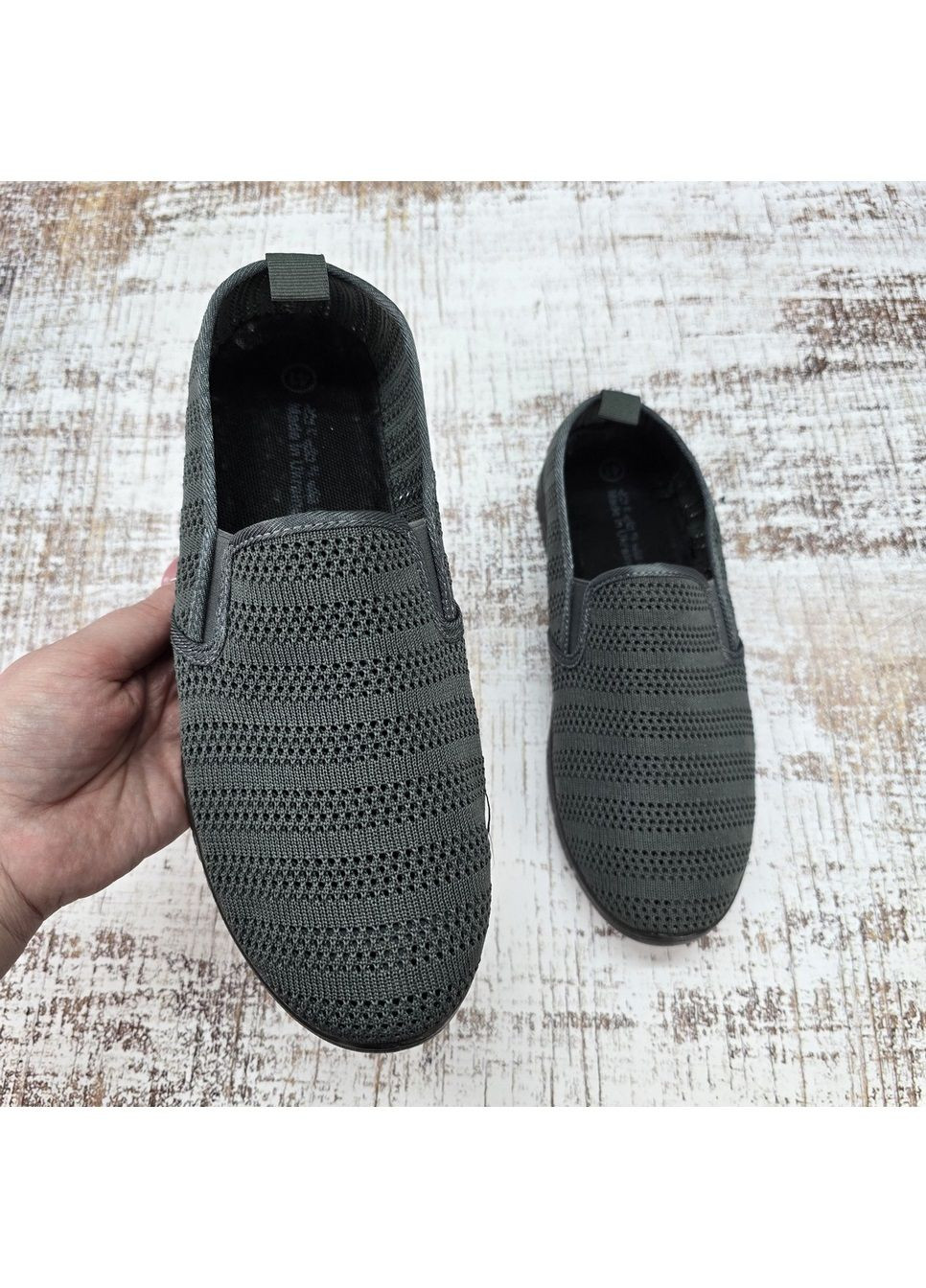 Серые мокасины мужские текстильные сетка Gipanis