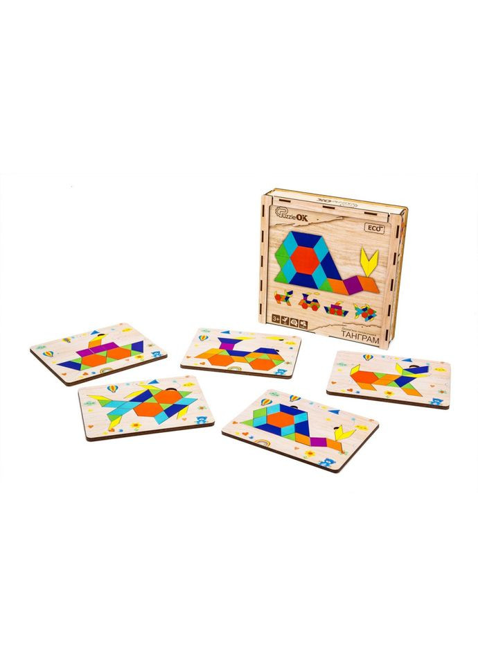 Деревянная головоломка "Танграм" Puz-33654, 144 элемента PuzzleOK (316268697)