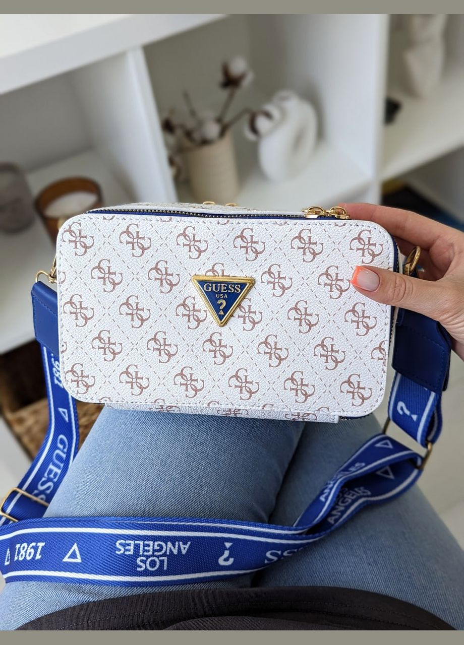 Сумочка жіноча Гесс кросс-боді міні (білий+синій колір) No Brand (318694586)