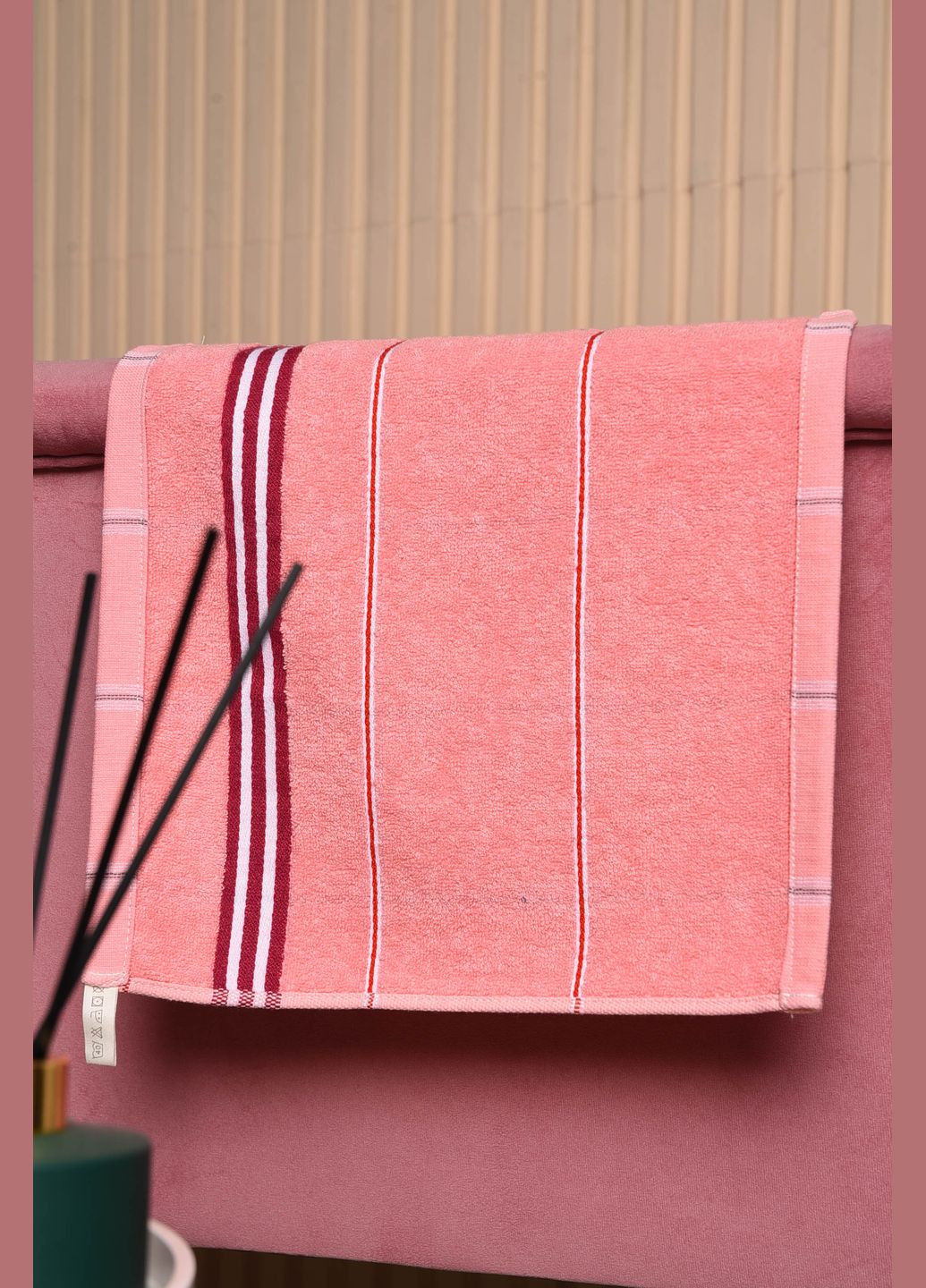 Серветка кухонна махрова рожевого кольору Let's Shop однотонний рожевий