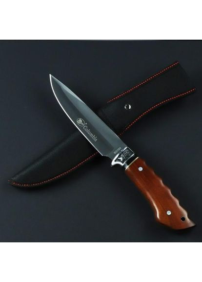 Ніж мисливський туристичний B3184 з дерев'яною ручкою в чохлі Columbia (356129885)