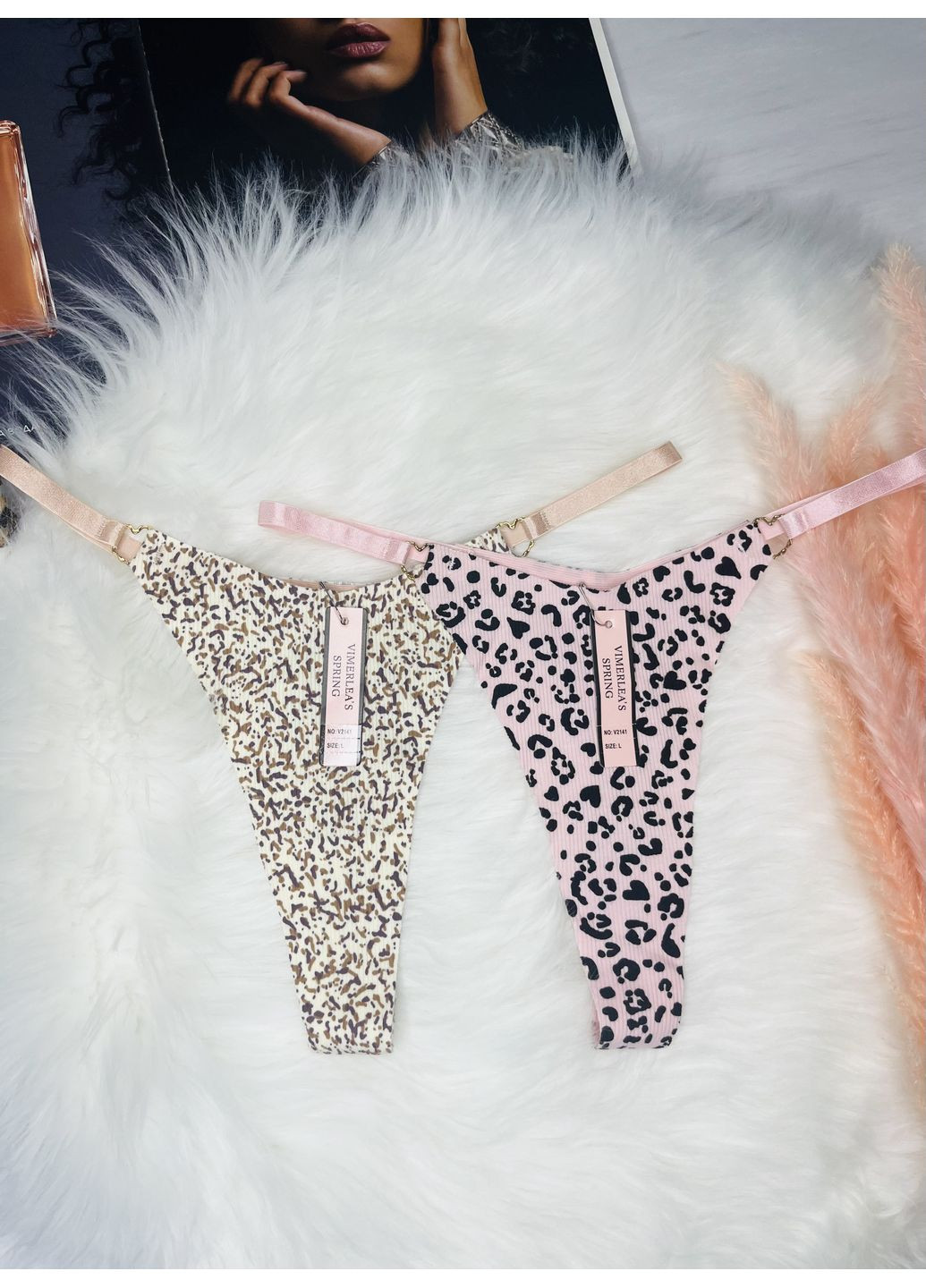 Трусики стринги набор 2 шт. бесшовные в рубчик. Vimerlea's spring (354820874)