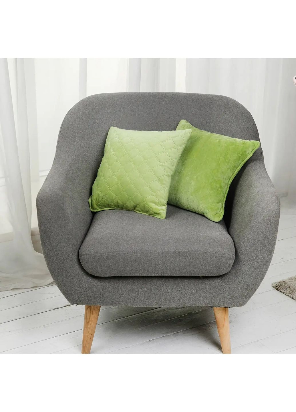 Декоративна велюрова подушка 50*70 см, гіпоалергенна Салатова (227205070) ТЕП (365851843)