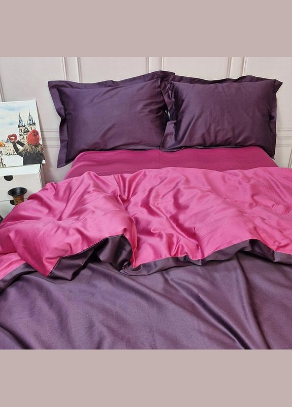 Постільна білизна ДУЕТ VIOLET FLOWER/BERRY Premium Сатин однотон Полуторна Сатин однотон MERISET (335051935)