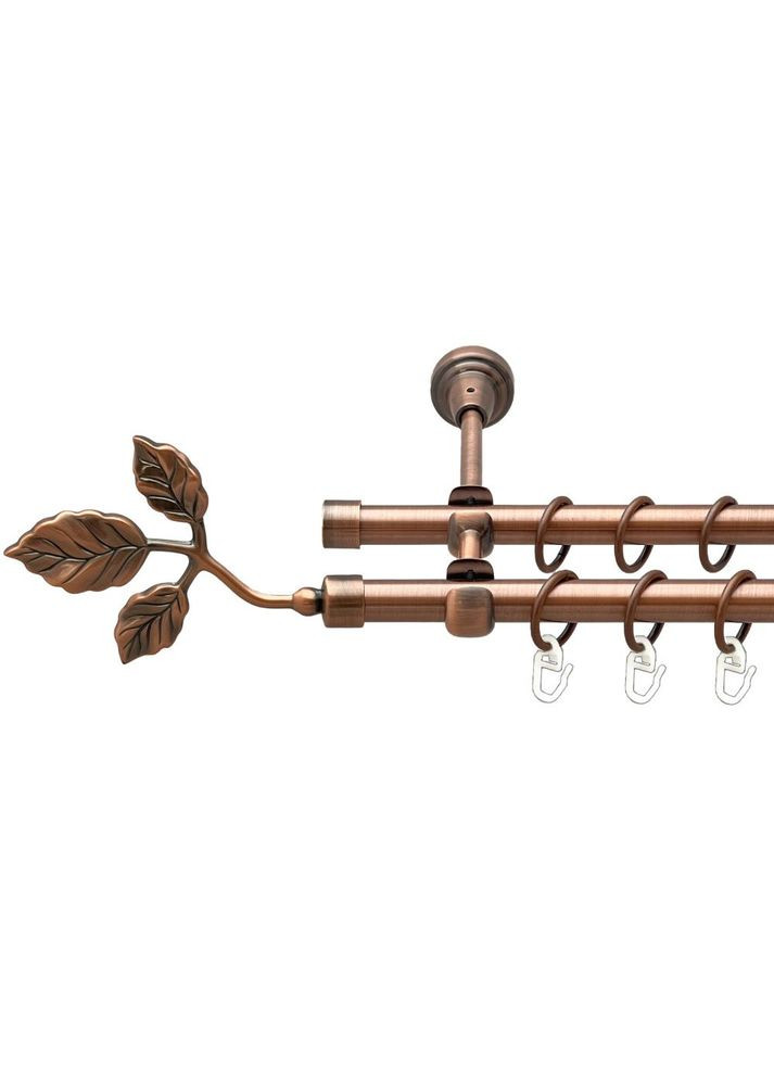 Карниз Тоскана металевий дворядний відкритий гладка труба Мідь 16\16 мм 240 см (00-00020746) ORVIT (300688676)