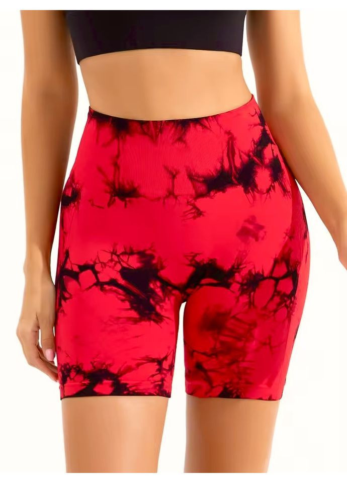 Жіночі спортивні безшовні шорти для фітнесу тай-дай No Brand (366036597)