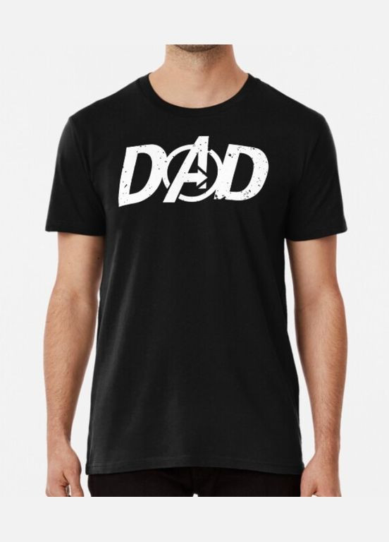 Черная мужская футболка с принтом dad 2 для папы Stedman