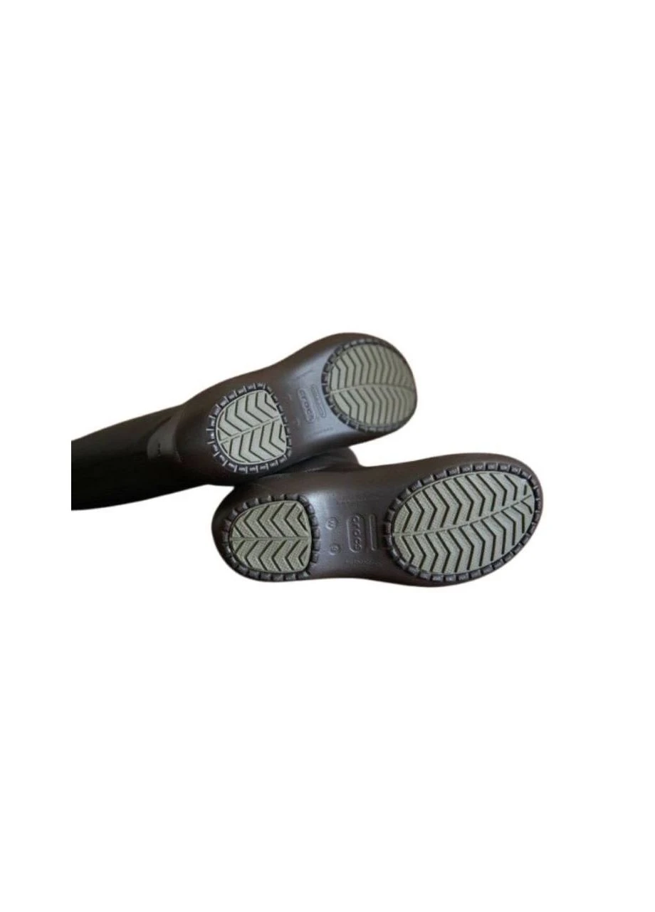 Коричневые резиновые сапоги womens crocband jaunt rain boot Crocs