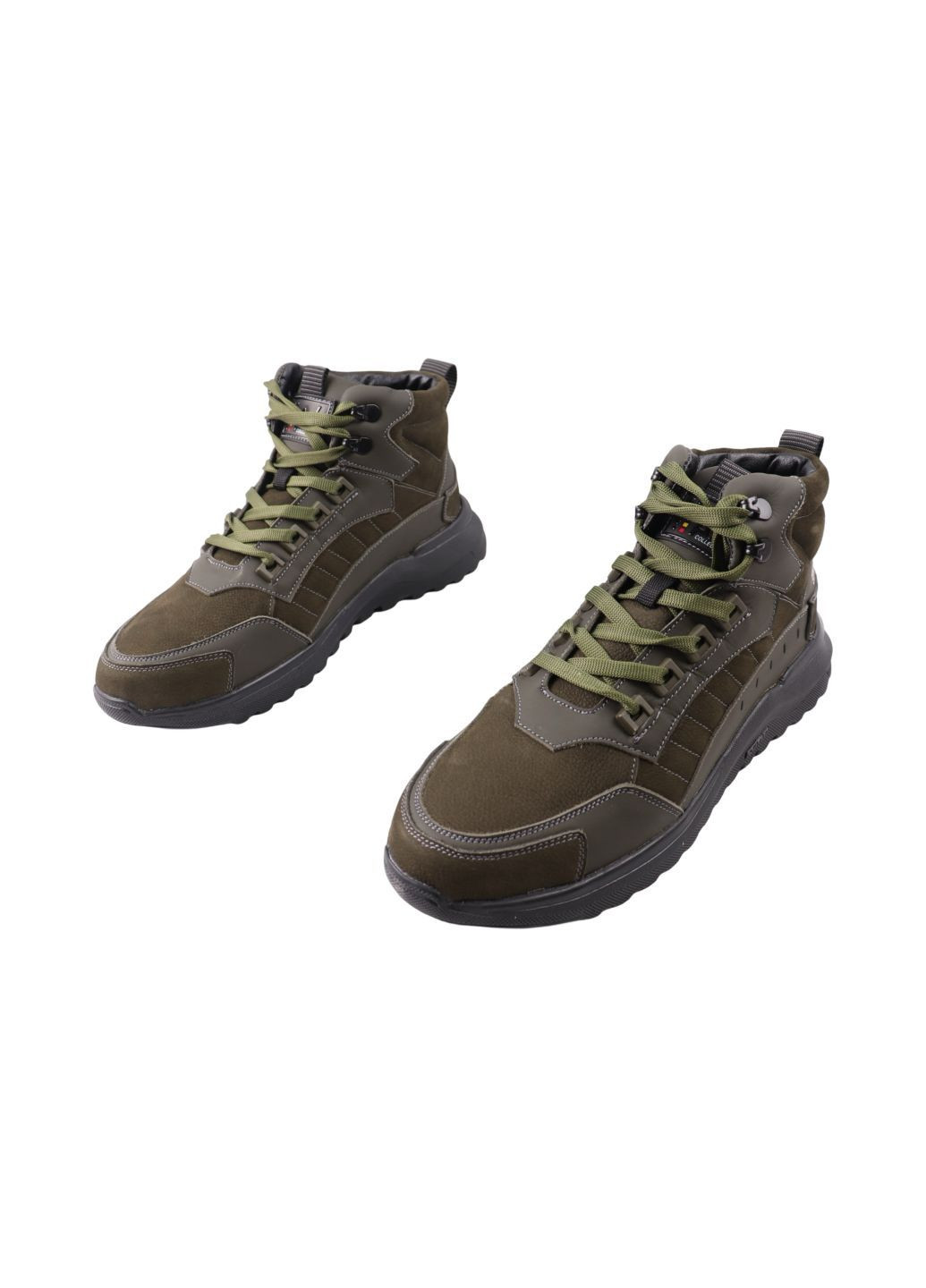Зеленые ботинки мужские зеленые натуральная кожа Brave