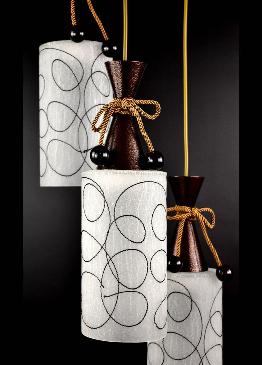 Люстра подвесная на 3 лампочки 25814 Коричневый 50-110х30х30 см. Sunnysky (364765995)