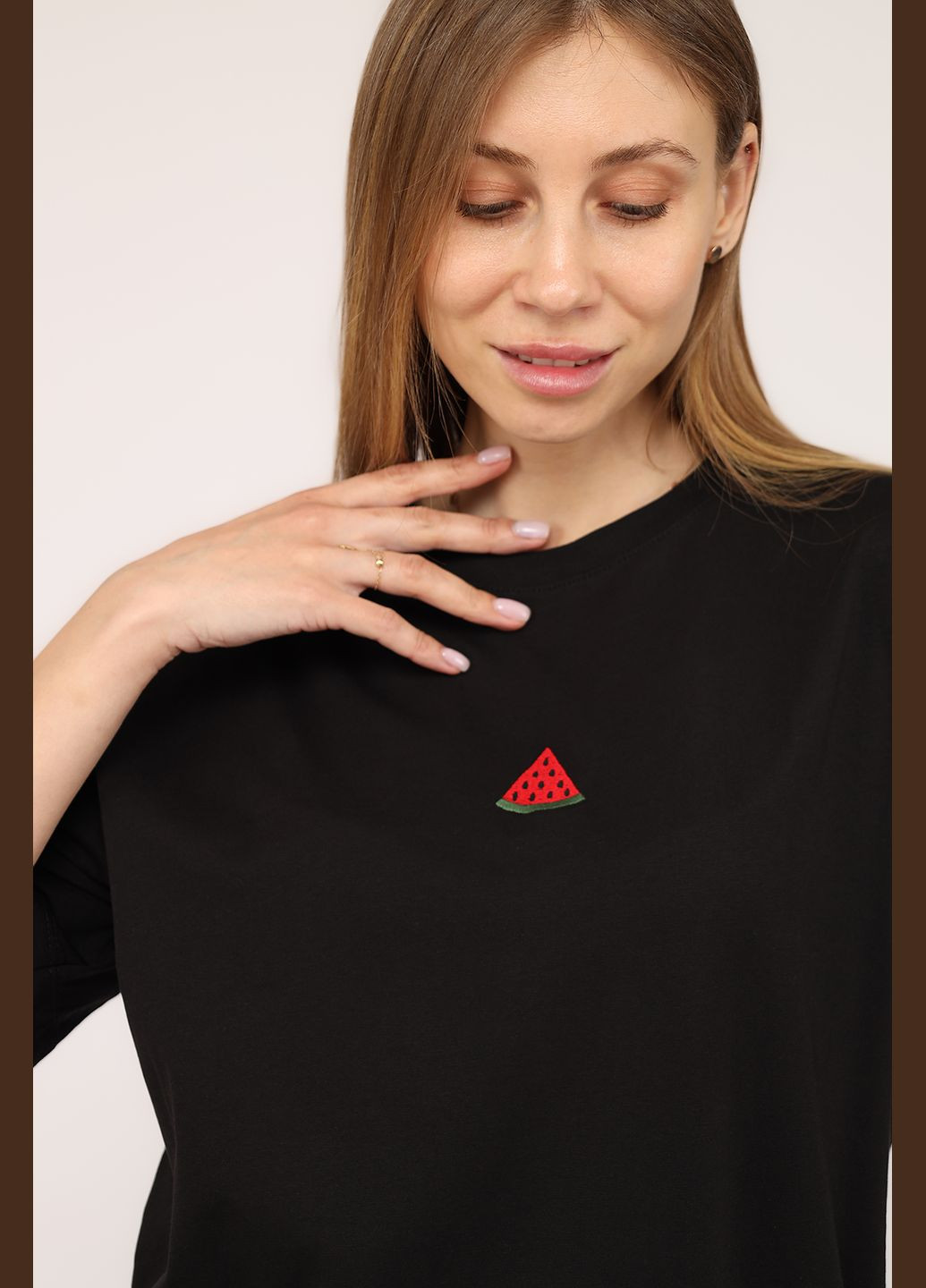 Футболка с коротким рукавом женская цвет черный CB-00274528 MUEZZA - (333298996)