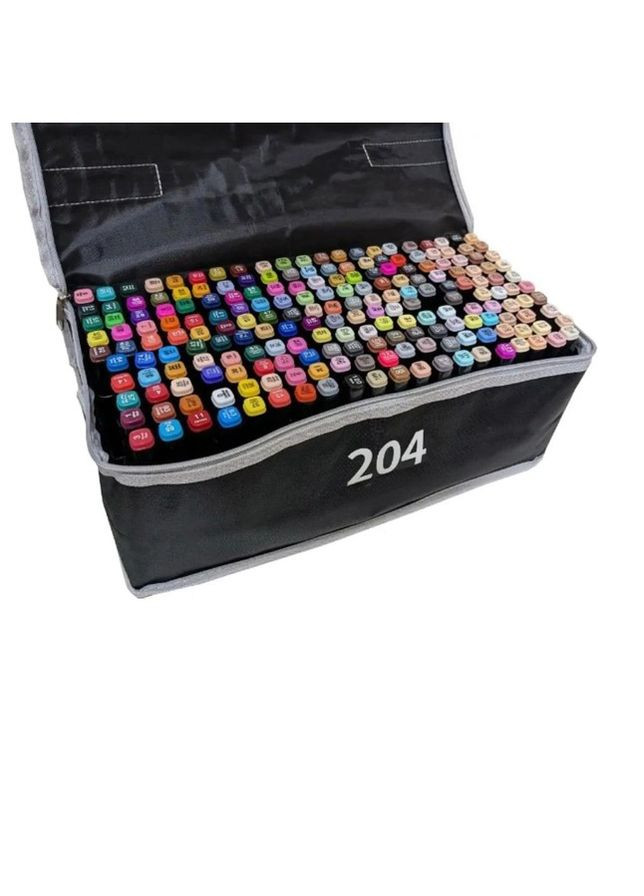 Набор маркеров 204 цветов для рисования скетчинга Фломастеры двухсторонние No Brand (282627344)