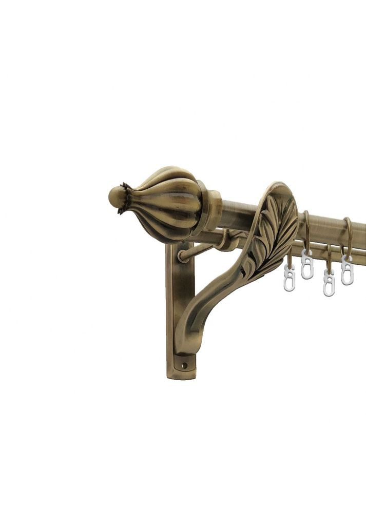 Карниз Таджа металлический двухрядный ретро гладкая труба Антик 25\19 мм 240 см (4301720) ORVIT (300845449)