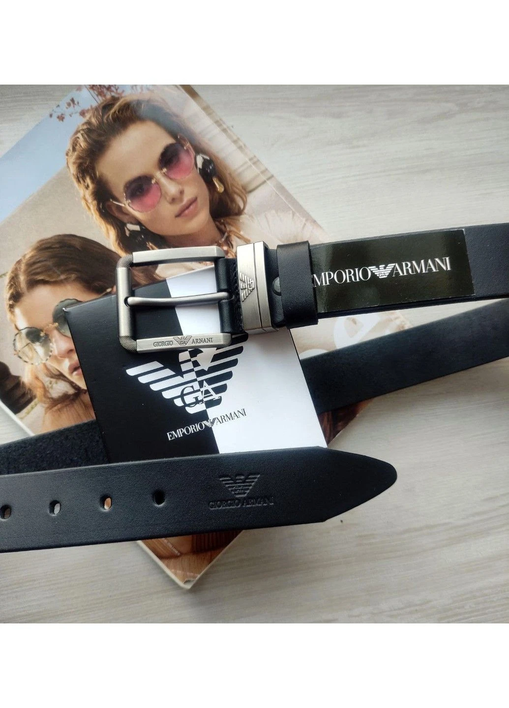 Чоловічий подарунковий набір годинник, шкіряний ремінь та гаманець black/silver BR-S (378616791)