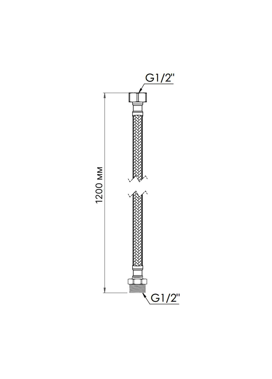 Шланг для воды Standart 120 см NYLON 1/2"x1/2" ВЗ TAS388W120 Thermo Alliance (397020081)