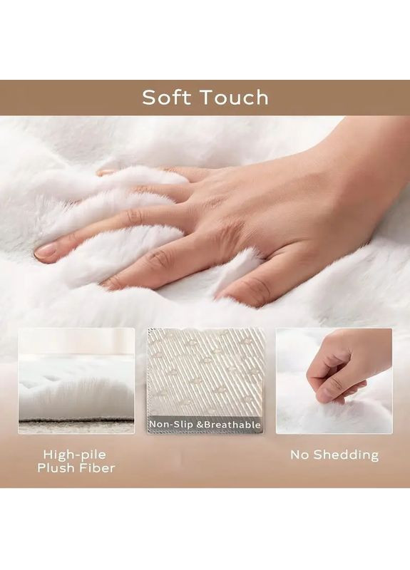 Меховая подкладка для Обувной Скамейки в Прихожей, 40х90см No Brand штучний кролик (368996377)