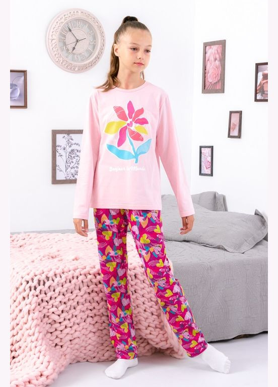 Розовая всесезон пижама для девочки (подростковая) (p-11884) Носи своє