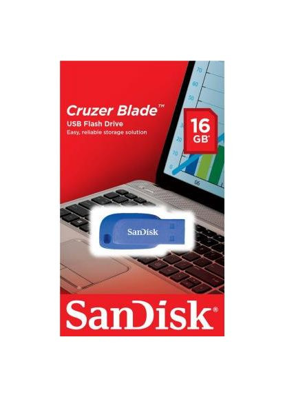 USB флеш накопичувач (SDCZ50C-016G-B35BE) SanDisk 16GB Cruzer Blade Blue Electric USB 2.0 (366659564)
