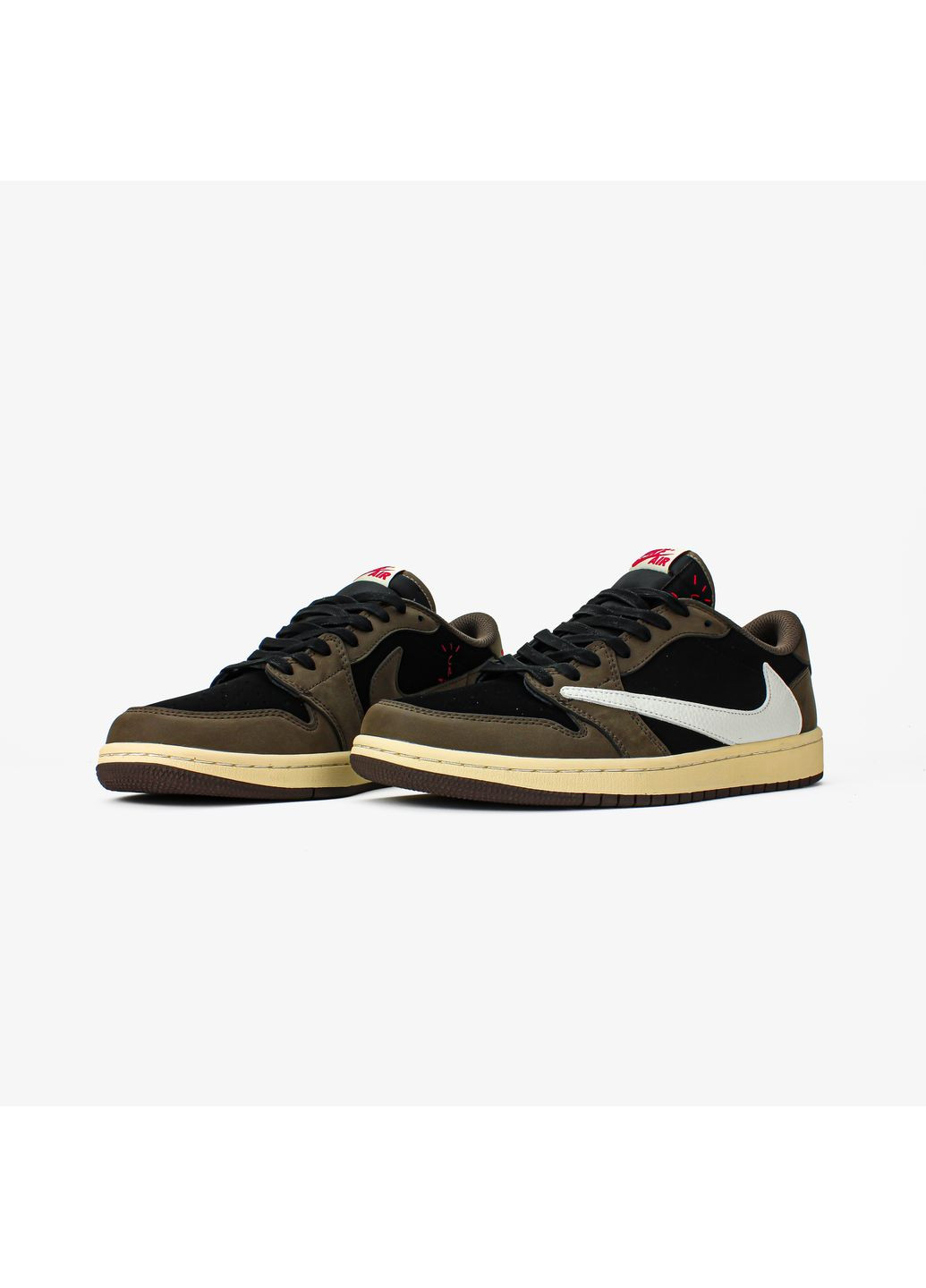 Кроссовки женские и мужские Nike Air Jordan 1 Retro Low Travis Scott Low | Найк Эир Джордан 1 Ретро коричневые No Brand коричневые демисезоны (369473642)