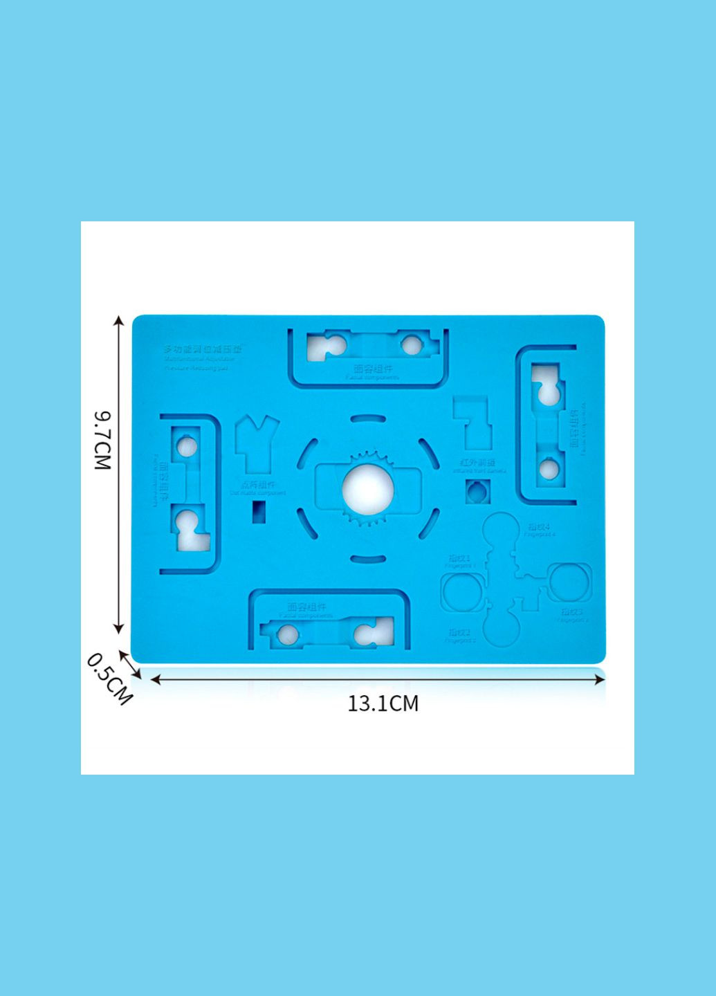 Силіконовий килимок V67 термостійкий, для ремонту FaceID iPhone X/XS/11/12 / CPU A8-A13 / 131x97 мм Mechanic (322566725)