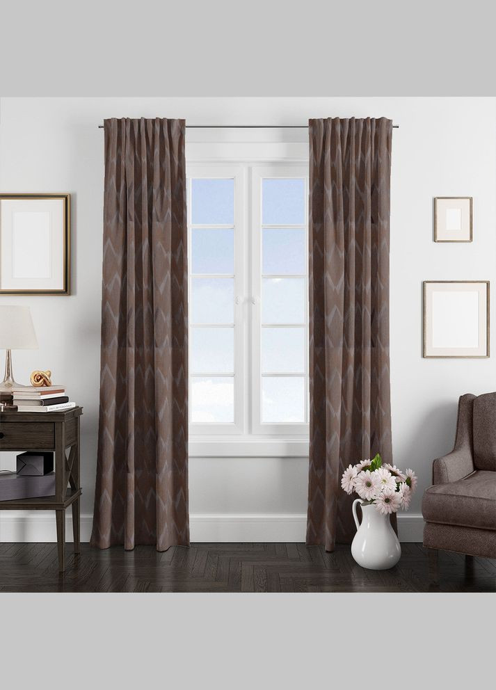 Тканина портьєрна жакардова Оскар V-F15 шоколад IDEIA (275870159)