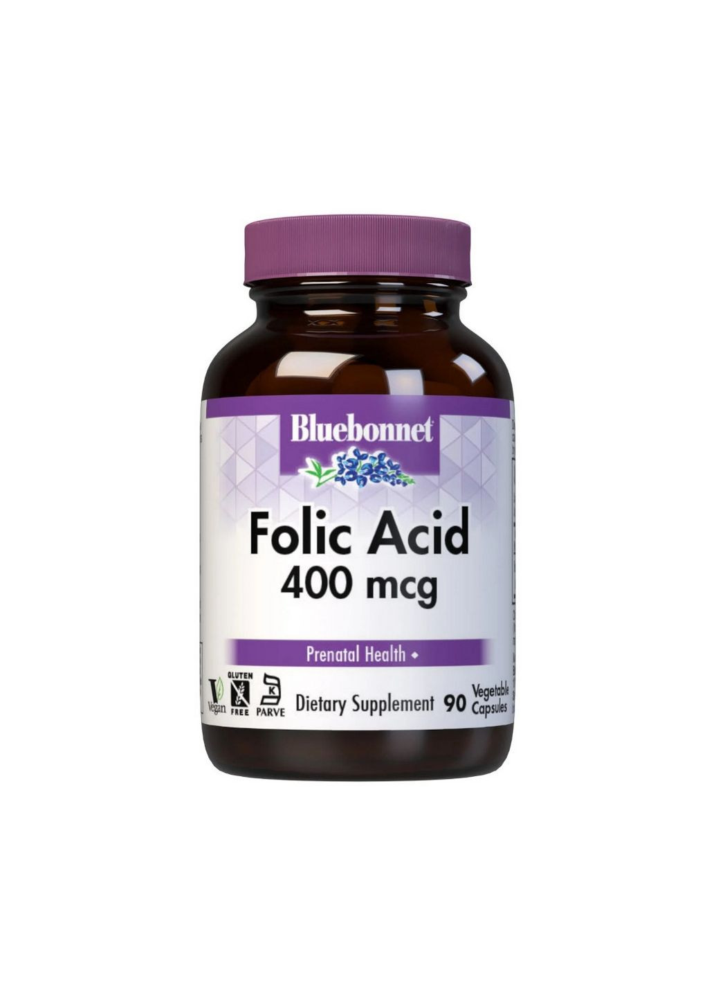 Витамины и минералы Folic Acid 400 mcg, 90 вегакапсул Bluebonnet Nutrition (293340205)