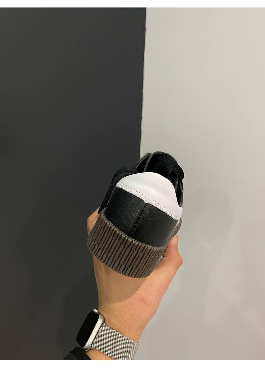 Чорні Осінні кросівки чоловічі adidas samba black gum адідас самба No Brand
