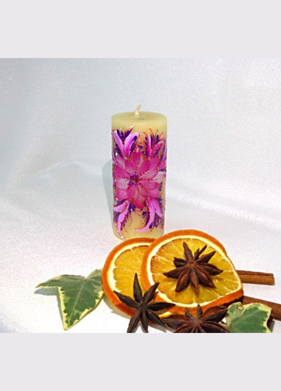 Свічка ручної роботи декоративна "Квіти Літа" No Brand (349843487)