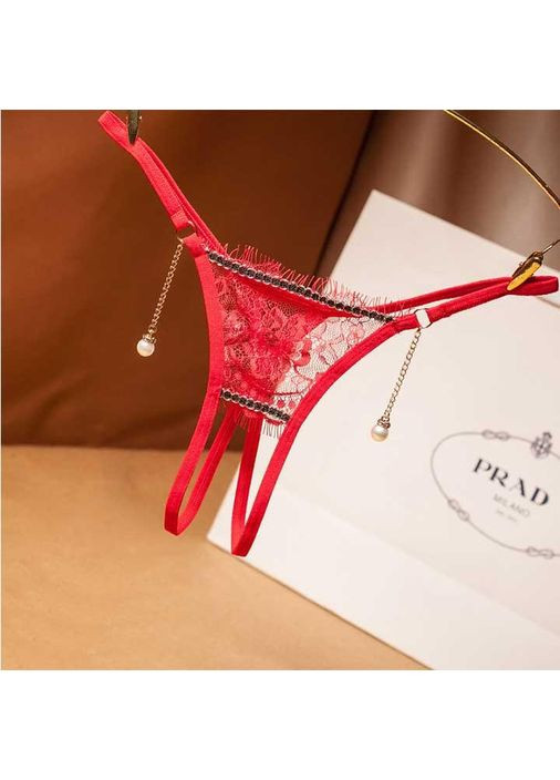 Секси стринги з відкритим доступом червоного кольору. Еротична білизна жіноча. Жіночі трусики прозорі із доступом No Brand (370975238)