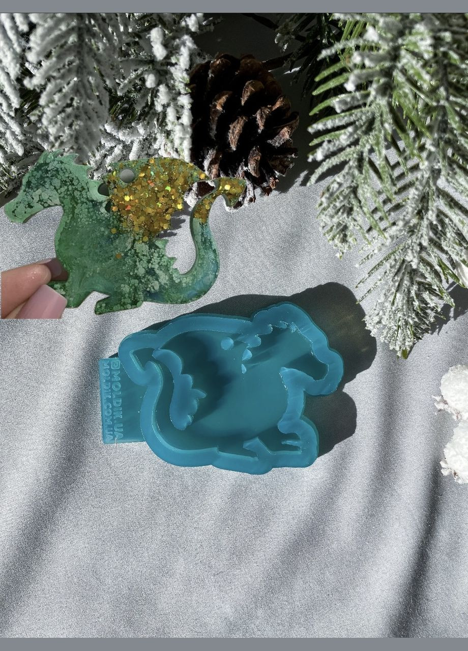Молд Дракоша для новорічних іграшок на ялинку силіконова форма для епоксидної смоли No Brand (370566466)