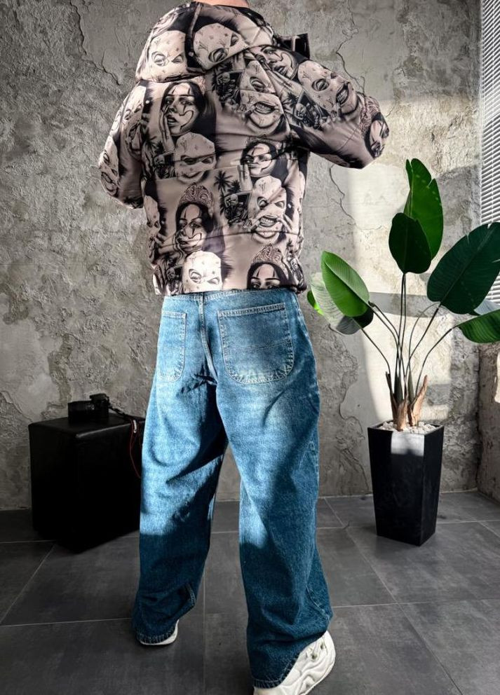 Біла зимня куртка зимова зі знімним капюшоном чоловіча No Brand