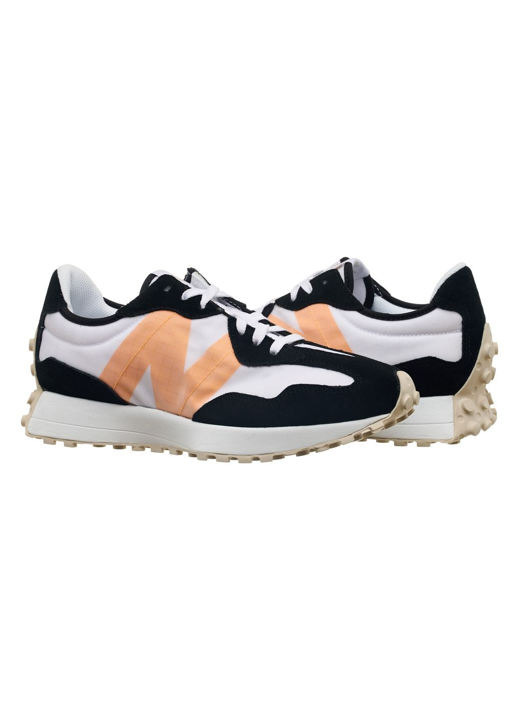 Черно-белые демисезонные кроссовки мужские 327 (ms327so) New Balance